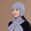 Mom Middle-aged and Elderly Hat Knitted Hat for Women In Winter Warm Ear Protection Head Hat Plus Fluffy Hat Windproof Old Lady