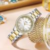 Trendy Fashion Large Plate Gold Stainless Steel Belt With Women'S Waterproof Quartz Watch