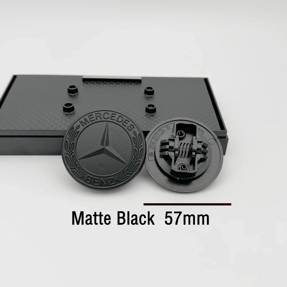

Car Sticker 1pcs 57mm Car Front Hood Emblem Badge Bonnet Car Accessories For Mercedes Benz W204 W124 W201 W202 W212 W220 W205 GL матовый черный