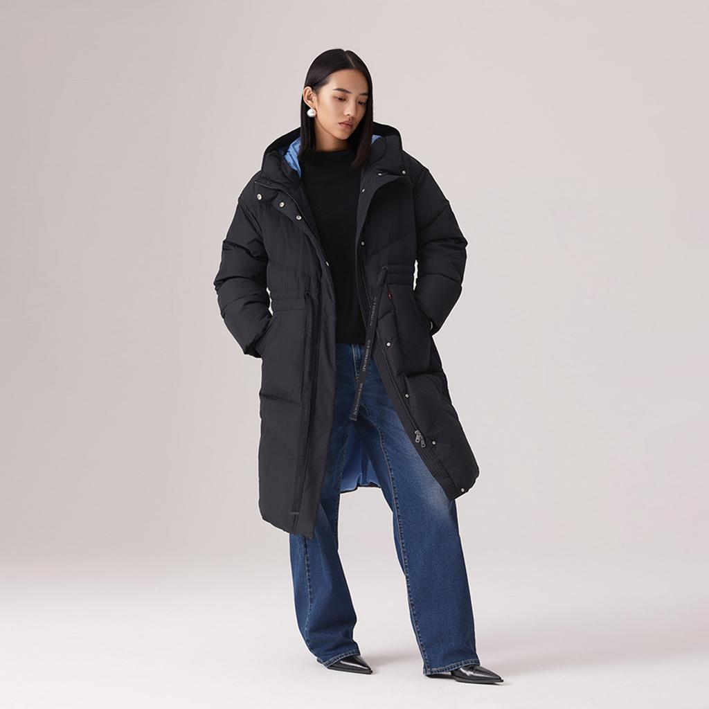 Levis Winter Warm Series Stylish Versatile Relaxed Long Down Jacket Women Outerwear 0051G-0002