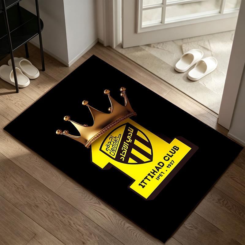 Al‑Ittihad FC A rug suitable for office chair areas living rooms and computer desks perfect for home offices and an ideal holiday gift