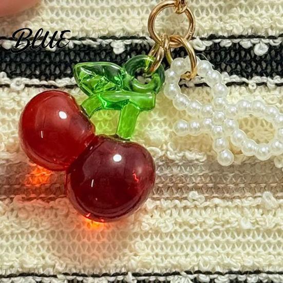 Universal Lobster Clasp Keychain Pendant Bowknot Decor Simulated Fruit Design