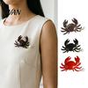 Smooth Touch Brooch Pin Bohemia Style Faux Pearl Decor Crab Shape Zinc Alloy Durable Metal with Hand-Painted Finish Coats Suits Sweaters Dresses Badge