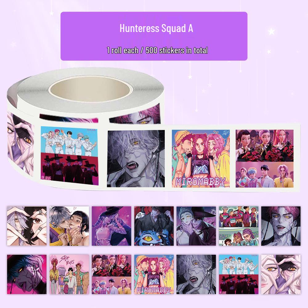 74 K-Pop & Demon Hunter Graffiti Stickers: Cartoon Animation Characters, Creative DIY Sets