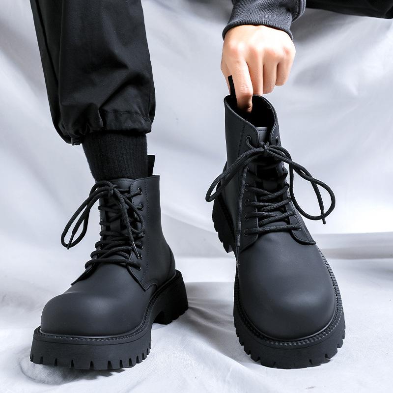 Derby Martin boots men's high-top leather shoes locomotive boots breathable heightening leather boots upturned tooling boots men's 8267-K