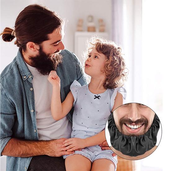 Men Beard Bonnet Breathable Adjustable Soft Sleeping Beard Cap Apron Bedtime Guard Facial Hair Cover Bandana Bib Husband Father Gift