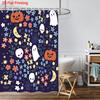 1Pc Halloween Colored Ghost Print Waterproof Shower Curtain Bathroom Partition Privacy Multiple Sizes 12 Hooks Easy To Install