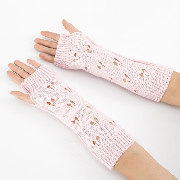 Winter Hand Gloves Soft Warm Gloves Arm Crochet Hollow Out Fingerless Gloves