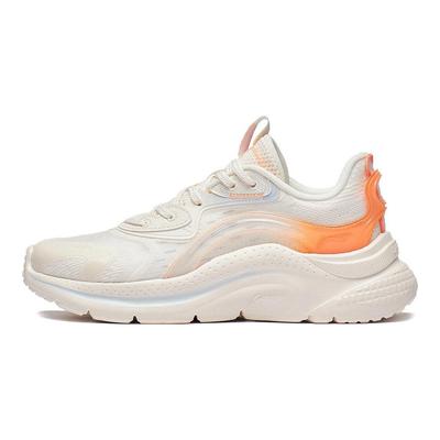 Li Ning Flow Cloud Durable Breathable Non-Slip Low-Top Sports Casual Shoes Women Sneakers White Orange AGLT030-4