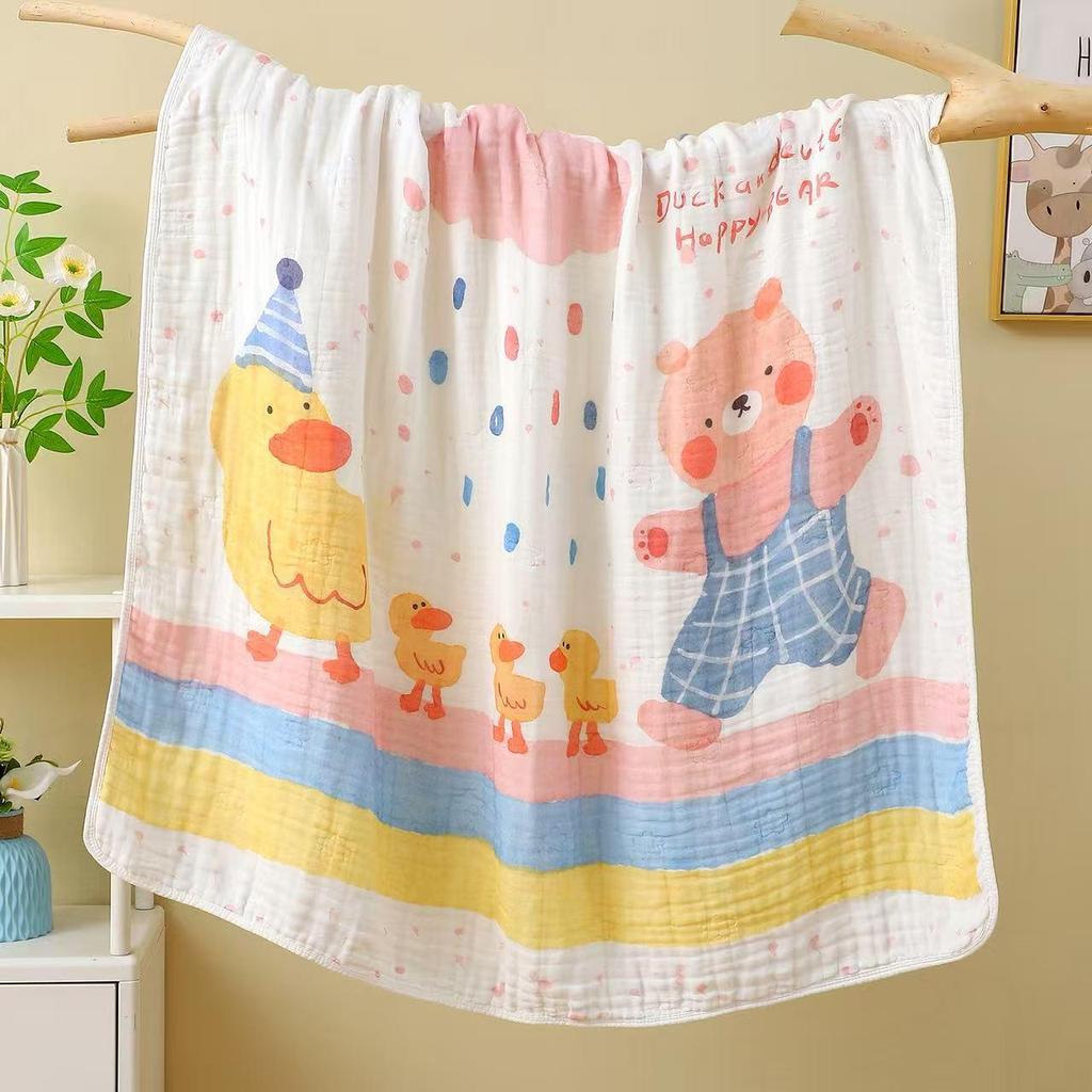 Class A Newborn Bath Towel - Pure Cotton, 6-Layer Gauze, Quick-Dry, Highly Absorbent