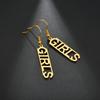 Atoztide Personalized Customized Round Star Name Earring Stainless Steel For Women Girl Fashion Eardrop Birthday Jewelry Gift