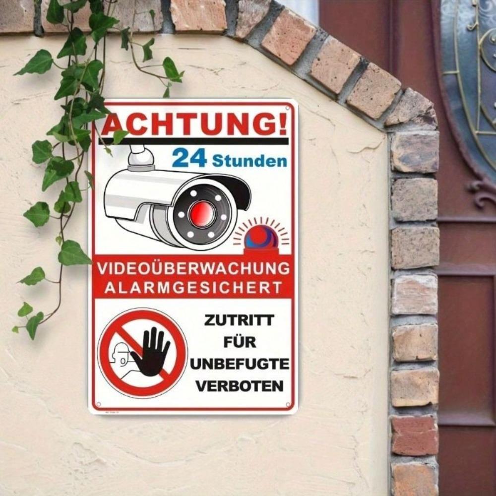 Outdoor Metal Security Sign Camera Surveillance Warning Plate 20x30cm