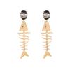 Pinkdudu Vintage Exaggerated Fish Bone Zinc Alloy Earrings Trendy Drop Earrings Women Jewelry PD2391