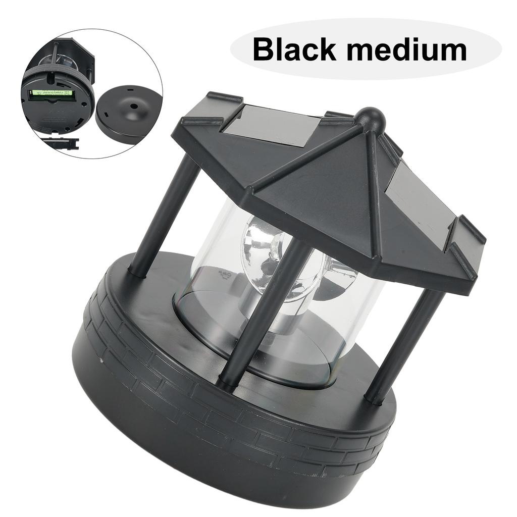 Garden Courtyard LED Solar Lighthouse Lawn Light Outdoor Waterproof Street Light Rotating Rockery Lighthouse Decorative Lights