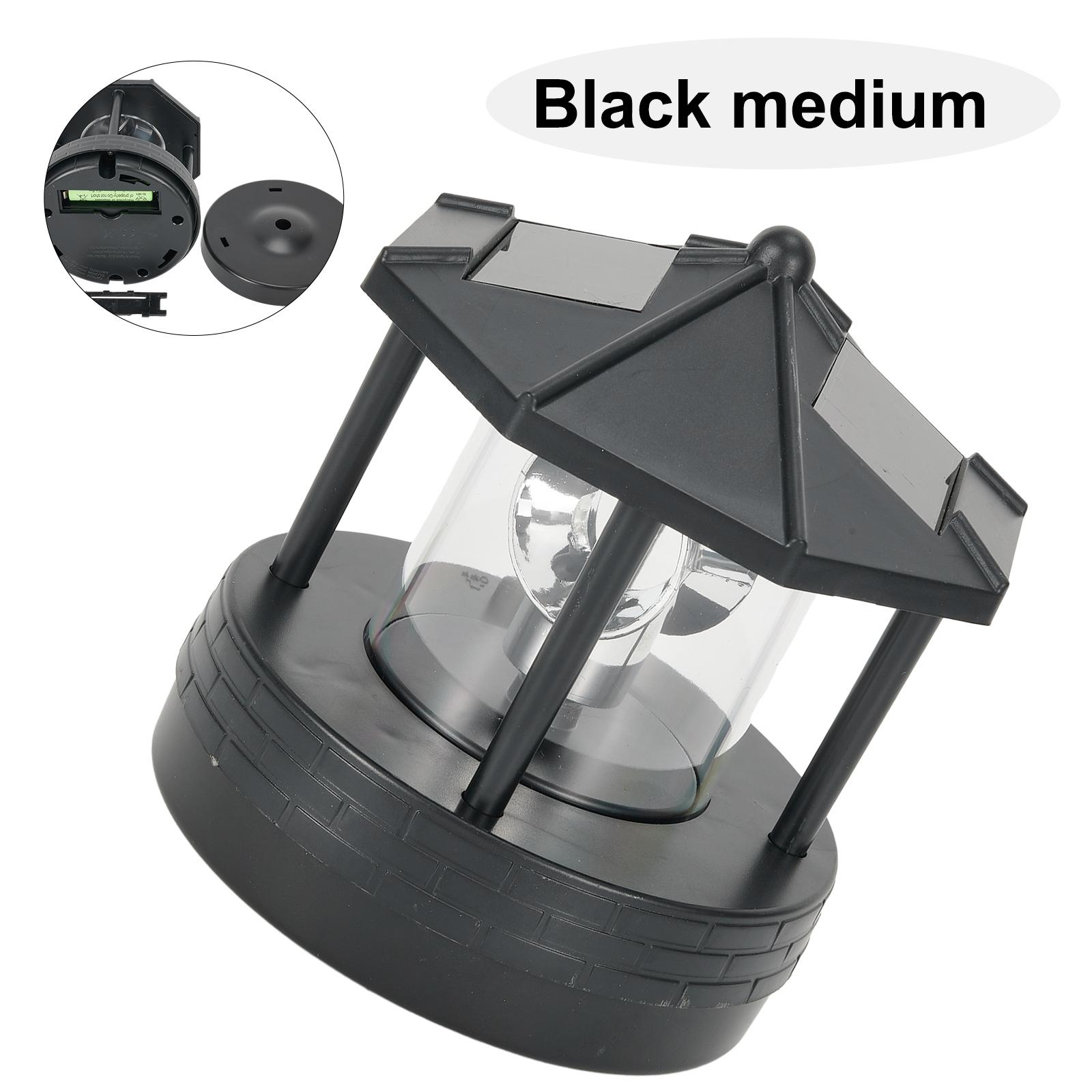 

Садовый дворик Светодиодный солнечный маяк Газонный светильник Уличный водонепроницаемый уличный фонарь Вращающийся маяк-рокарий Декоративные огни чёрный