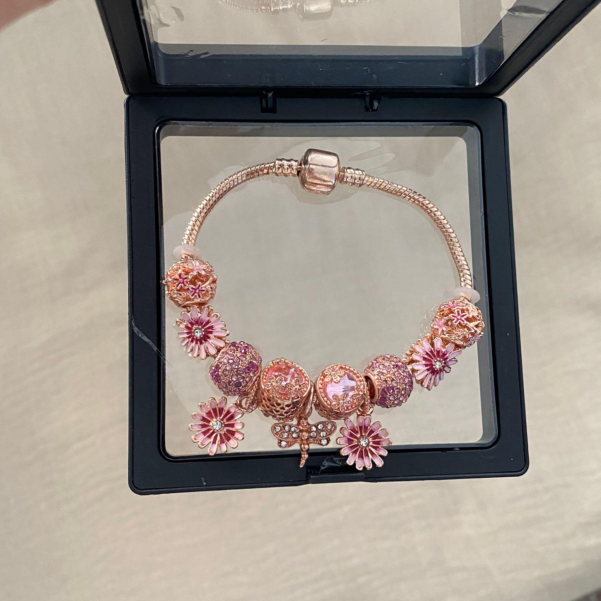 

Романтичный браслет Panjia Daisy & Dragonfly - дизайн розы из бисера своими руками, идеальный подарок для девушки