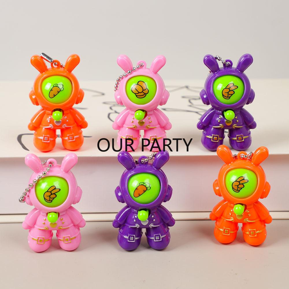 

10Pcs Cute Carrot Bunny Rabbit Rock-paper-scissors Keychain Toy for Kids Easter Theme Party Favors Birthday Baby Shower Gifts