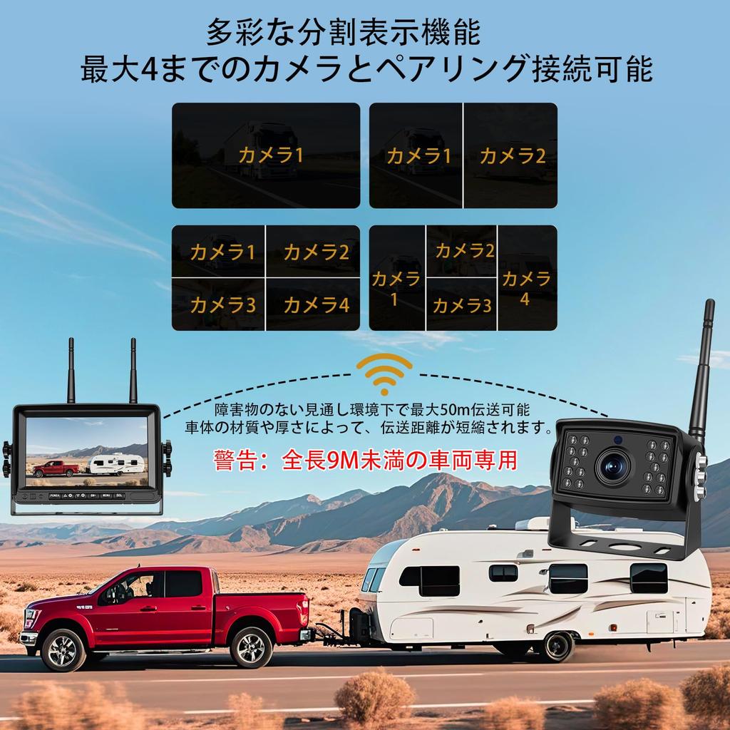 7 Inch Wireless Backup Camera Monitor Set, 24 V Truck Back Monitor, BSD Blind