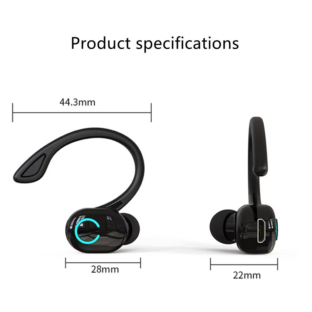 Bluetooth 5.2 Business Wireless Headphone Ear-Hook Mini HIFI Bass Noise Cancelling Earphone With Mic Sport Game Headset