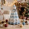 Vintage gestepptes Weihnachtsbaum-Kit im amerikanischen Stil Schichtiger Weihnachtsmann-Stoff Patchwork-Weihnachtsbaum-Kit 3D-Schneemann
