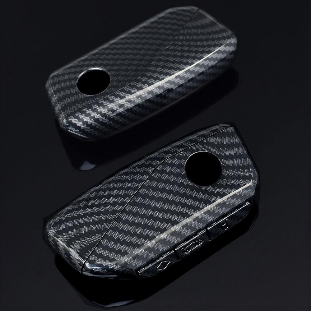 Carbon Fiber Car Key Case Cover For Bmw X1 U11 X7 G07 Xm G09 I7 7 Series G70 Lci Ix I20 U06 G81 M3 Auto Accessaries Key Fob