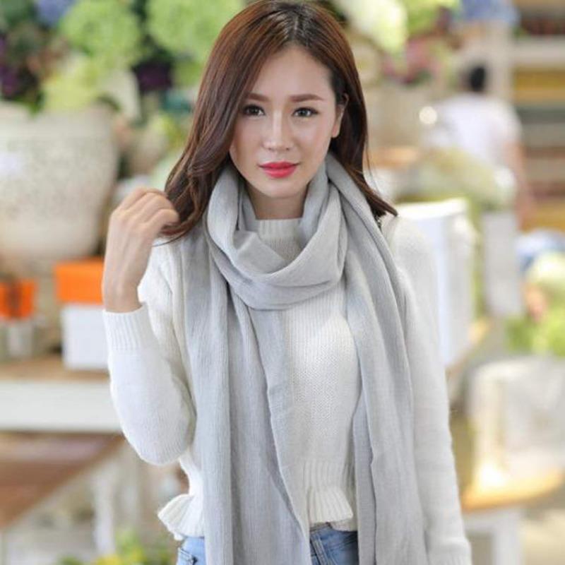 Autumn and Winter New Solid Color Imitation Cashmere Couple Scarf Thickened Warm Flat Scarf