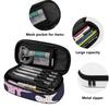 Pen Case Practical Durable 300D Polyester Zipper Closure with Main Compartment Mesh Pocket and Pen Slots for Classroom Use