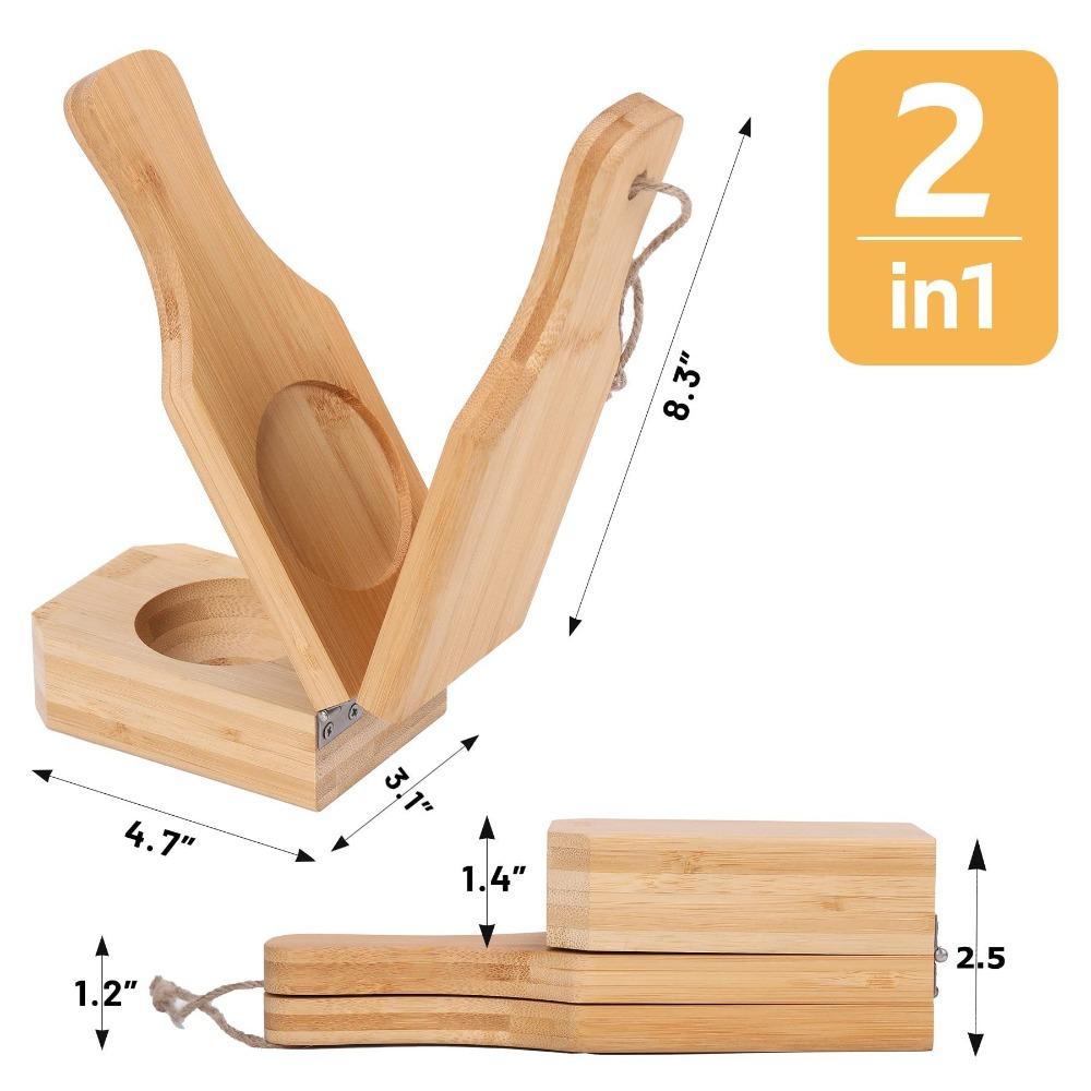 Hot 2 in 1 Banana Crusher Easy Storage Portable Banana Smasher Wooden Banana Cake Making Tool Crispy Chips