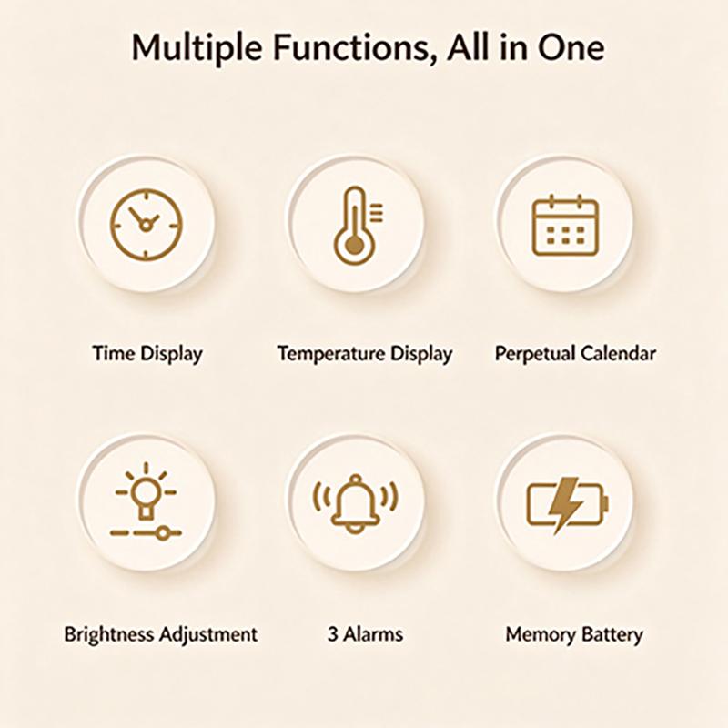 Led Student Alarm Clock Simple Wall Clock Temperature Display Table Clock Desktop Home Decor Garden