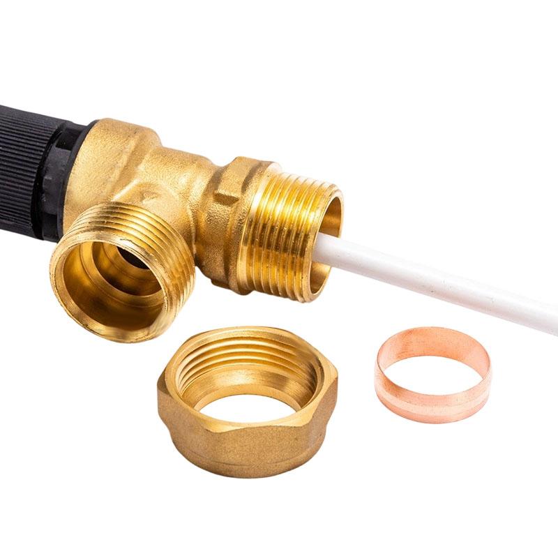 1pc 6 Bar Pressure Relief Valve With 12 MBSP Inlet 15mm Compression Outlet DN15 DN20 Solar Water Heater Safety Valve Tools