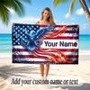 American Patriotic Theme Soft Beach Towel Personalized Custom Name Text Towel Portable for Beach Pool Travel