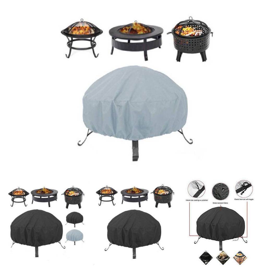 Durable 210d Oxford Fabric Waterproof Outdoor Fire Pit Cover For Dust Protection