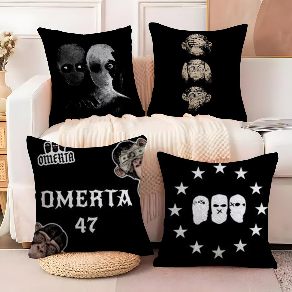 O-Omerta Maes Cushion Cover Soft Plush Fabric Double-Sided Printed Sofa Cushion Cover for All Seasons Home Decor Gift