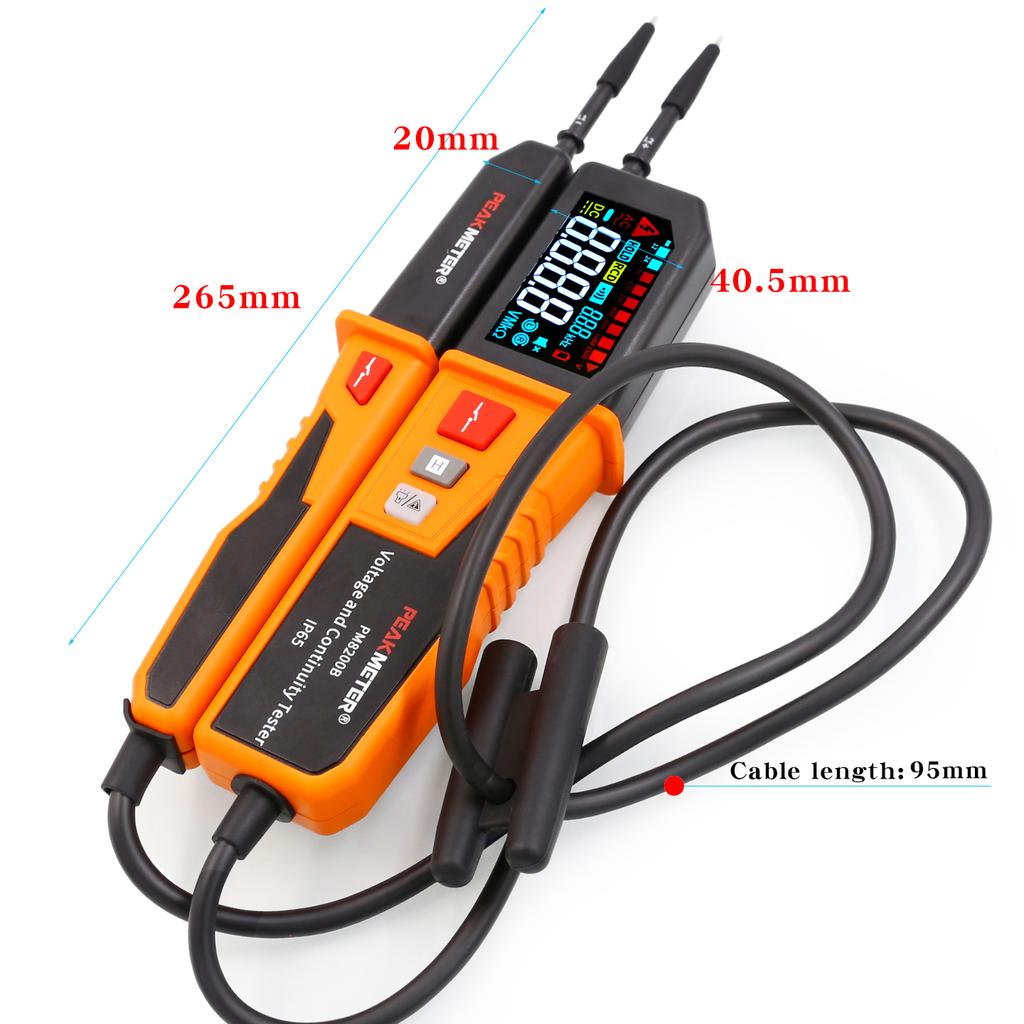 PM8200B Wasserdichtes und staubdichtes intelligentes AC/DC-Spannungsmessgerät mit RCD-Test und Polaritätserkennung