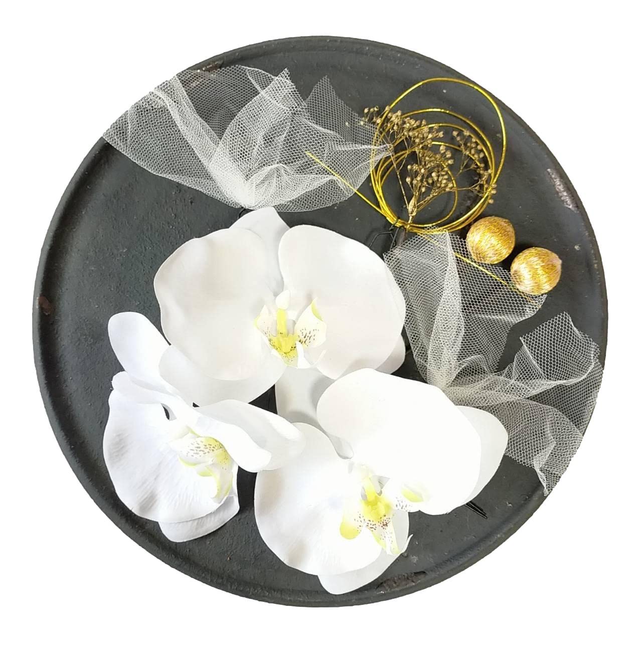 

Select Phalaenopsis Orchid Tulle Lace Flower Hair Accessory Set for Kimono and Perfect for and Graduations J s Hakama, Weddings, Coming-of-Age білий