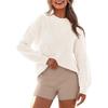 Women's Fashion Round Neck Pullover Sweater Casual Versatile Solid Color Knit Top