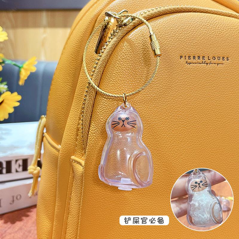 Transparent Blue Cat Hair Storage Capsule Egg Twist Charm Cat Hair Storage Box Keychain Pendant Cat Hair Collection Bottle