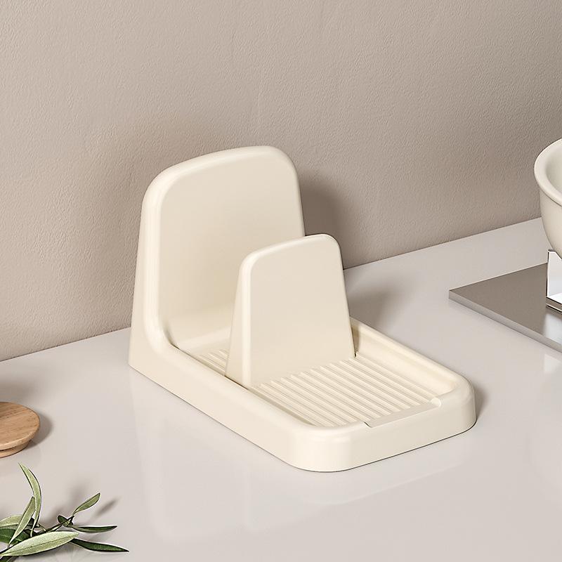 

Штабелируемый пластиковый органайзер для крышек - Компактная кухонная полка для хранения нескольких крышек от посуды бежевый