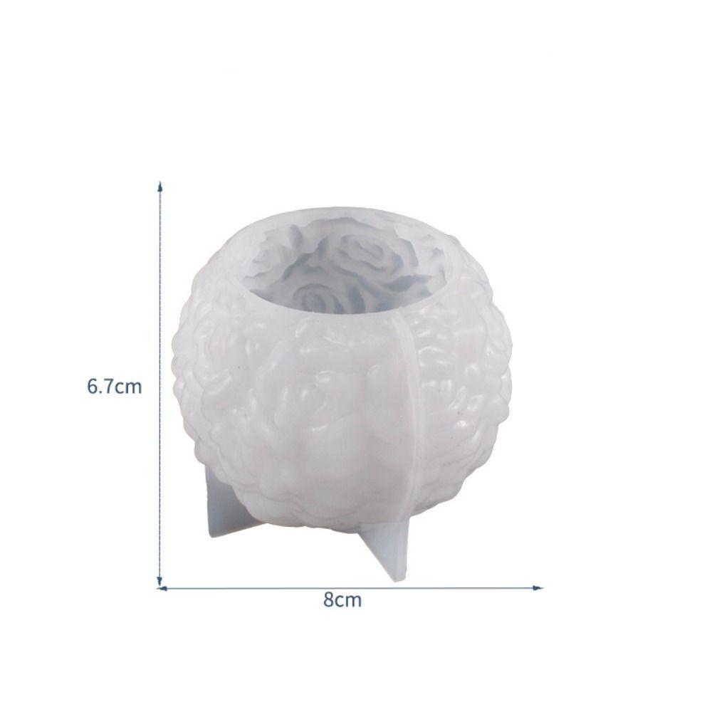 Stampo per candele in silicone Stampo per rose 3D Stampo per palline di fiori fai-da-te Creazione di candele