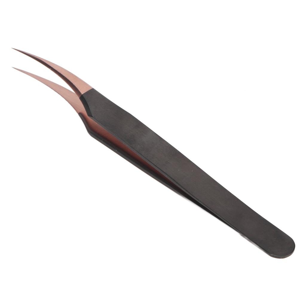 Eyelash Extension Tweezers Stainless Steel Volume Individual False Lashes Extension Tweezers Rose Gold Slight Curved