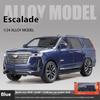 1:24 Cadillac Escalade SUV Alloy Car Die-cast Metal Model Business Car Sound and Light Desktop Collection Decoration Gift Boy Display Ornaments