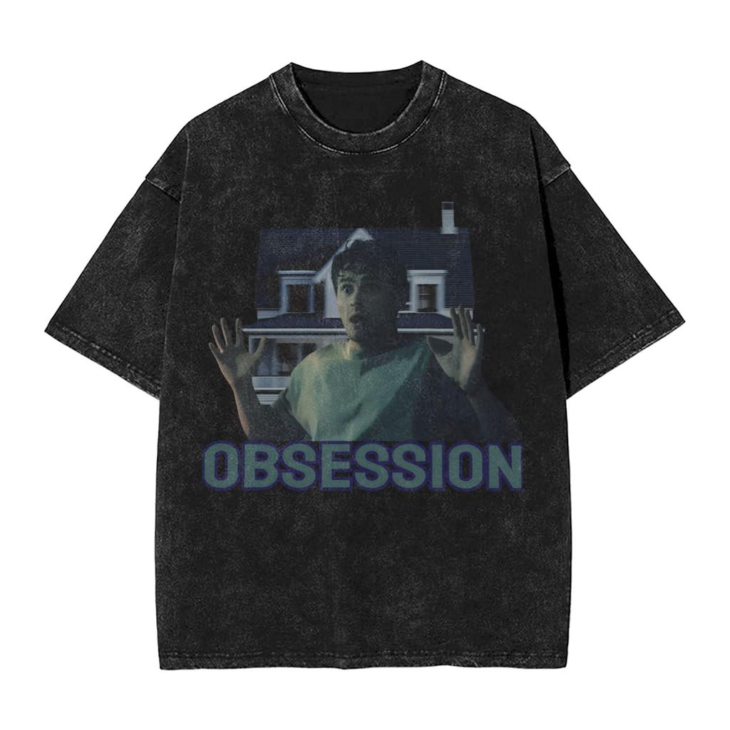 Washed T Shirts Obsessions Movie Hip Hop Vintage T-Shirt Oversize Romance Horror Streetwear Cotton Summer Tops Tee Shirt Men