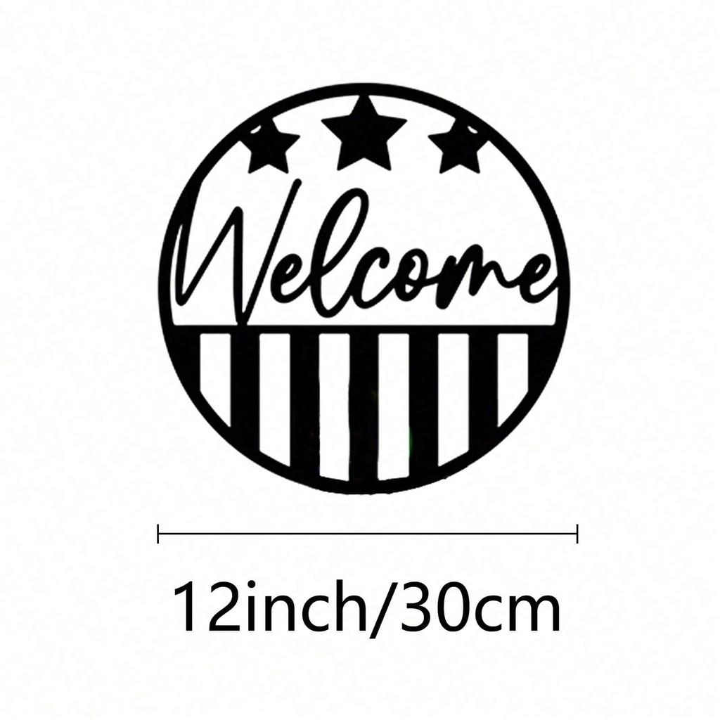 Patriotic Metal Wall Art Black White Farmhouse Decor Easy Install Gift