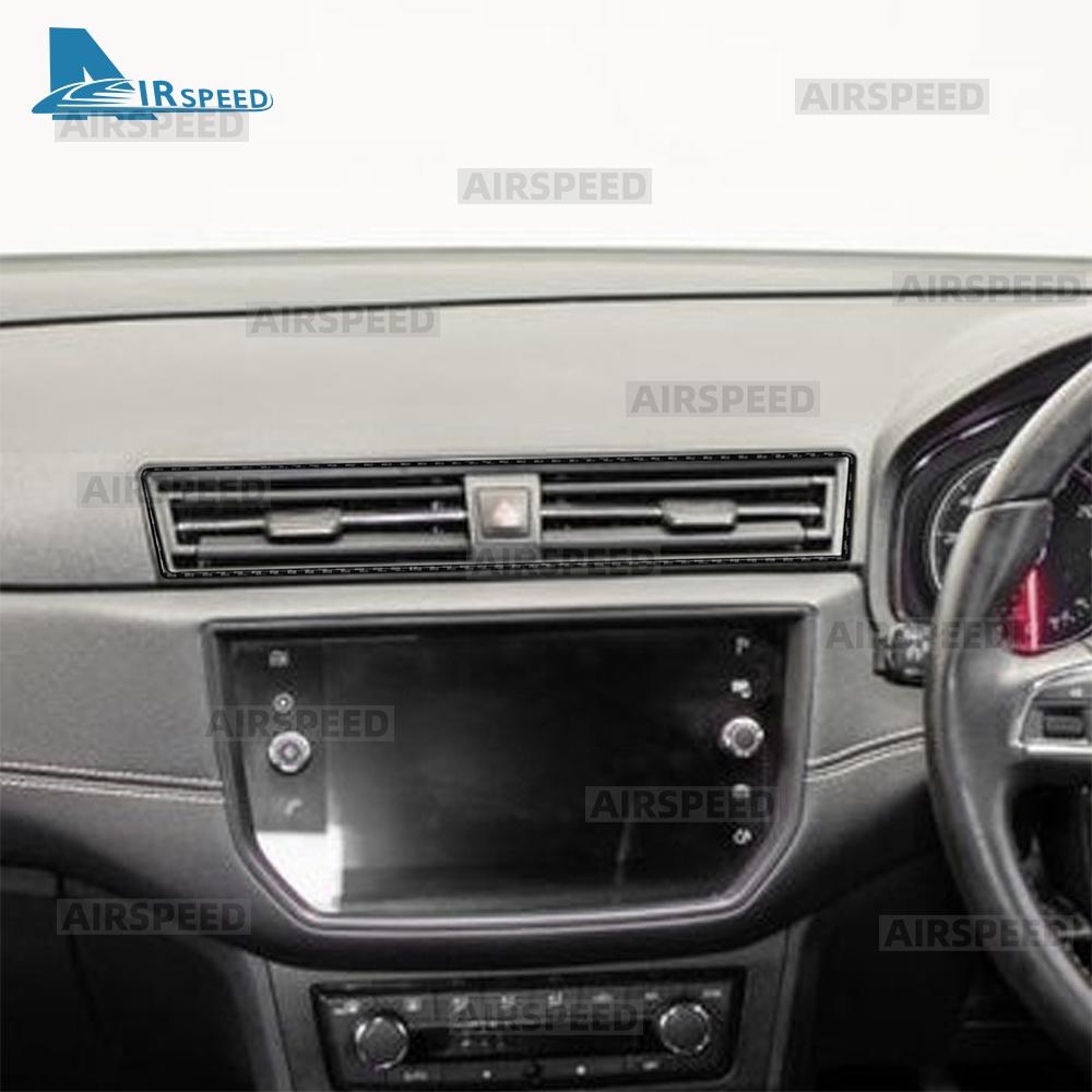 Real Soft Carbon Fiber Sticker For Seat Ibiza 6F 2018 2019 2020 2021 2022 2023 2024 2025 Car Center Console Air Outlet Frame