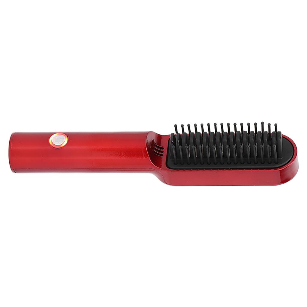 Hair Straightener Brush Fast Heating Anti Scald Professional Hair Curler Comb for Home SalonRed