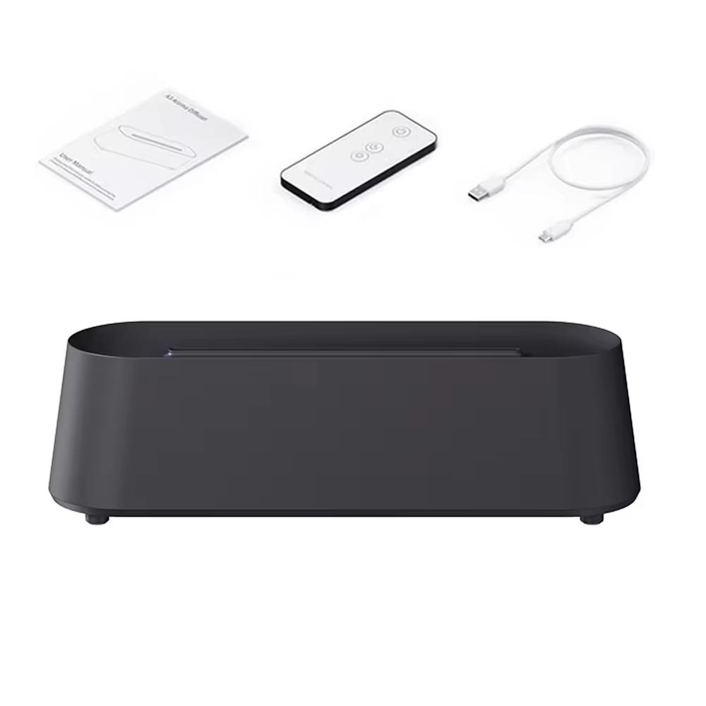 

Новий зволожувач повітря Ароматерапевтичний зволожувач з дистанційним керуванням 7-кольоровий 3D імітація полум я Аромадифузор Дифузор для ефірних олій чорний