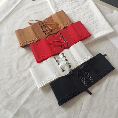 Breiter Gürtel für Damen Hochwertiger Mode-Korsett-Taillenbund Elastische Gürtel für Damen Luxusmarke Weiße Stretch-Hosen-Gürtel EMA