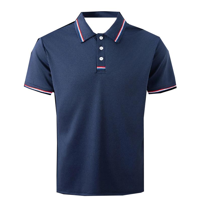 Men's Short Sleeve Summer 3D Digital Comfortable Casual Polo Shirts with Printing for Quick Drying Solid Color