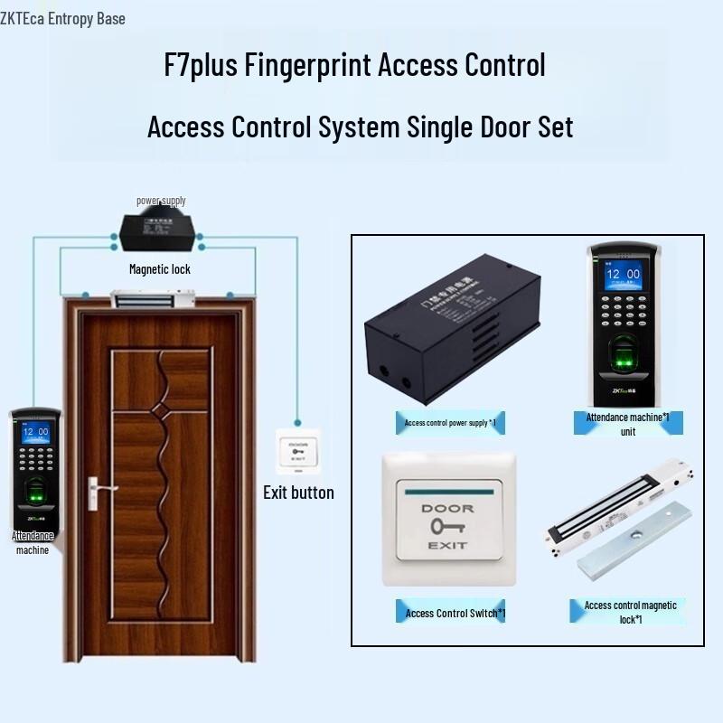 ZKTECO F7PLUS Fingerprint Access Control System CN Plug (adapter Included)