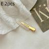 2Pcs No Crease Acrylic Hair Clips With Gold Metal Clasp And Marble Pattern Perfect For Daily Wear Party Hairstyling